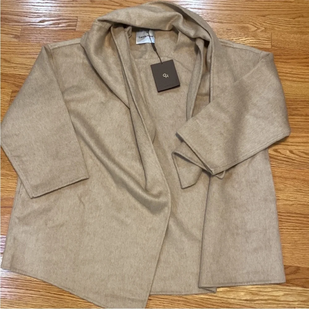 NWT Gentle Herd Camel Hair Wrap Coat - Picture 2 of 6